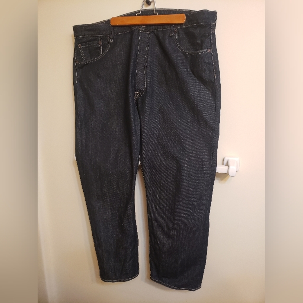Levi’s 501 Men’s Button Fly Jeans 42x29 Dark Rinse Denim
